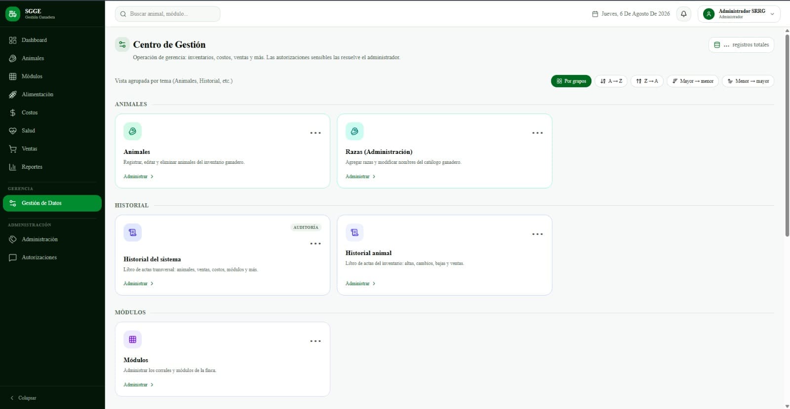 Captura 3 de SGGE — Gestión Ganadera